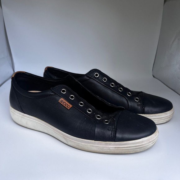 Ecco Other - ECCO Soft 7 Sneakers Mens 42 Black Leather Slip On Low Top Shoes